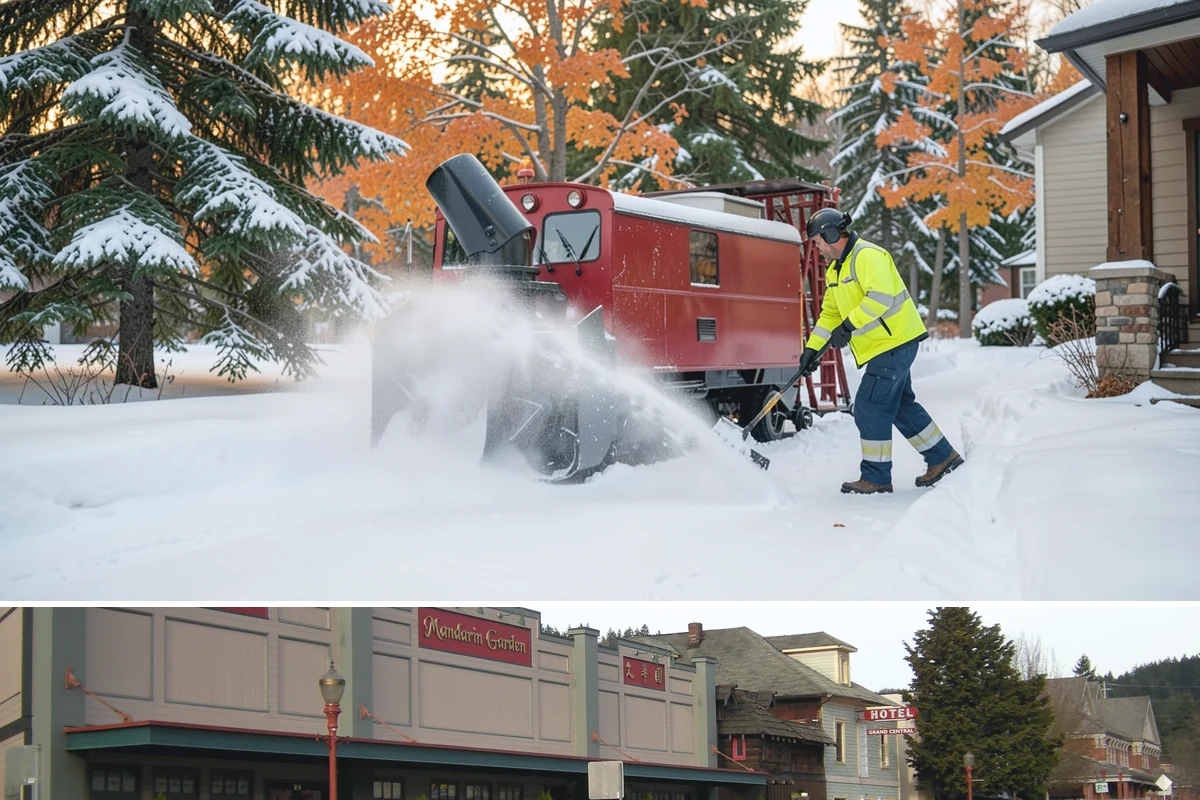 Shopping Center Snow Hauling in Issaquah, King County, WA - Hauling becomes necessary after successive snow events or when thaw-refreeze cycles turn piles into ice mounds that won't melt on...