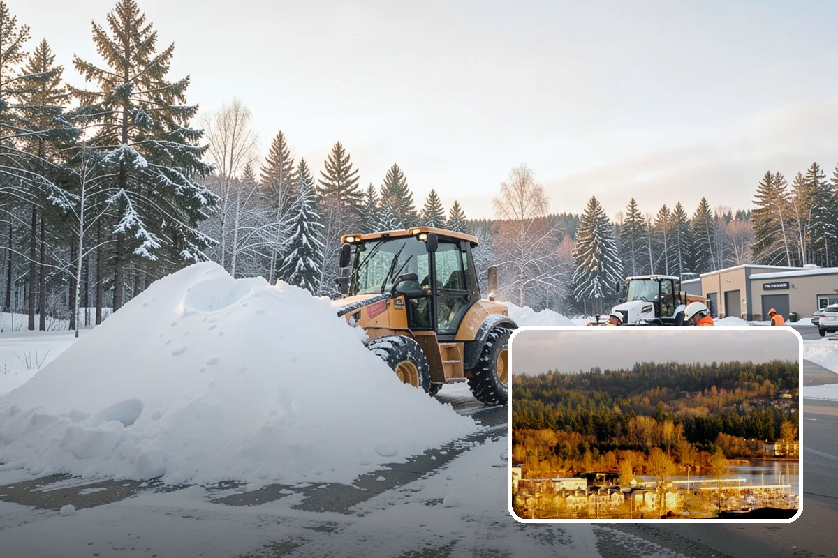 Shopping Center Snow Hauling in Kenmore, King County, WA - Reclaims parking stalls lost to pushed snow piles