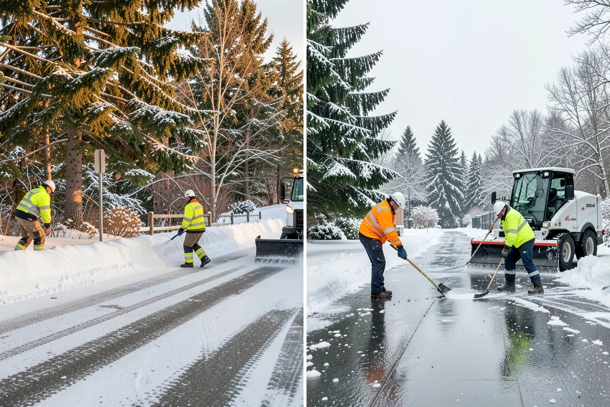 Shopping Center Snow Hauling in Kenmore, King County, WA - We assess pile locations and the parking they're blocking