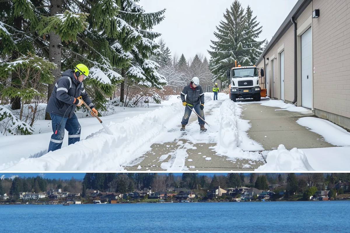 Shopping Center Snow Hauling in Lake Stevens, Snohomish County, WA - Hauling becomes necessary after successive snow events or when thaw-refreeze cycles turn piles into ice mounds that won't melt on...