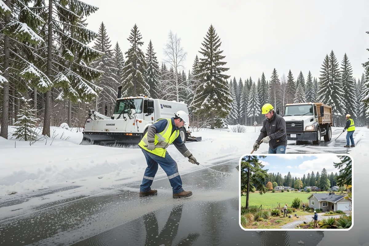 Shopping Center Snow Hauling in Lyman, Skagit County, WA - Reclaims parking stalls lost to pushed snow piles