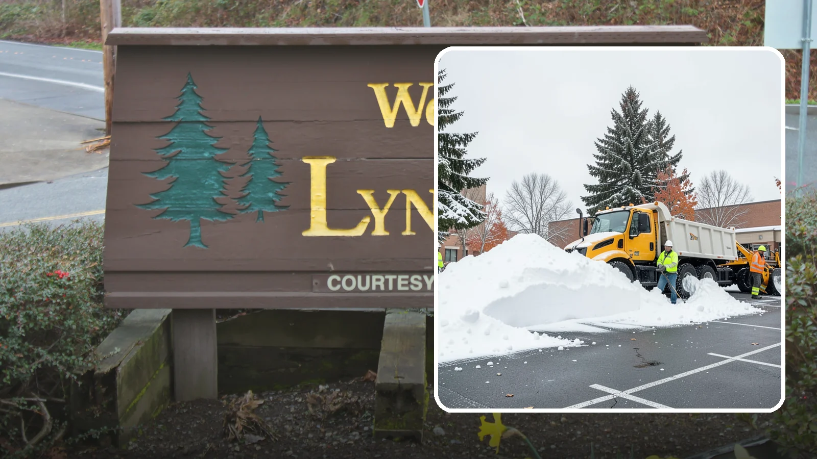 Shopping Center Snow Hauling in Lynnwood, Snohomish County, WA - We haul accumulated snow off shopping centers when piles start consuming the parking and sightlines customers need.
