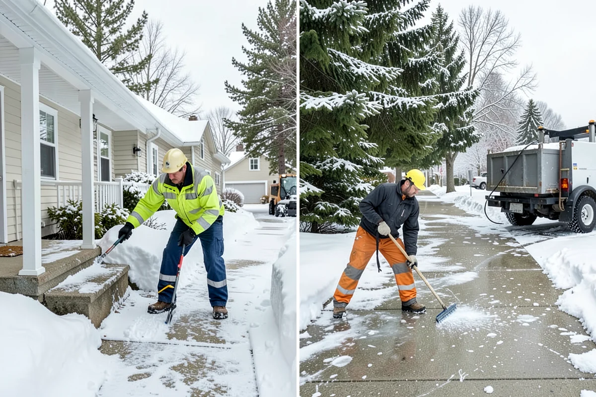 Shopping Center Snow Hauling in Maple Valley, King County, WA - We assess pile locations and the parking they're blocking