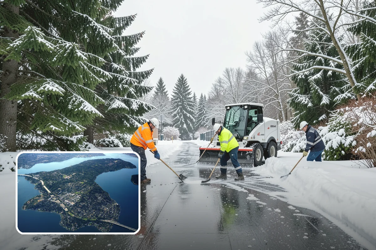 Shopping Center Snow Hauling in Mercer Island, King County, WA - Reclaims parking stalls lost to pushed snow piles