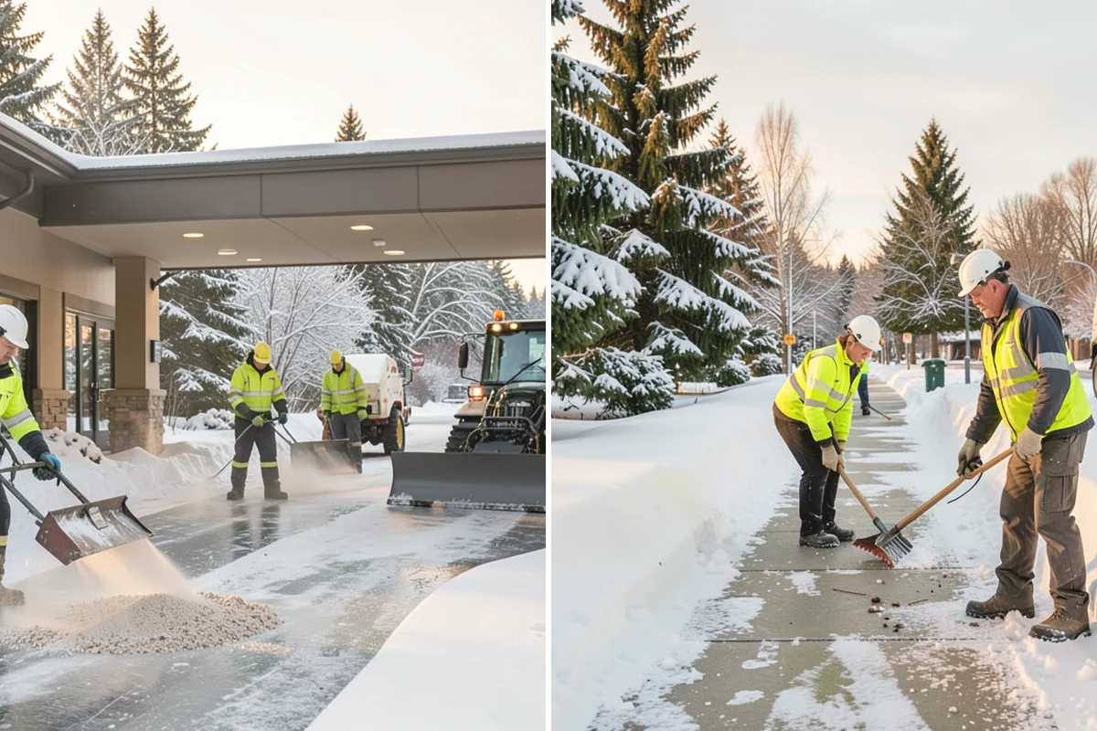 Shopping Center Snow Hauling in Mercer Island, King County, WA - We assess pile locations and the parking they're blocking