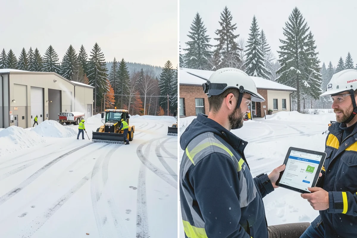 Shopping Center Snow Hauling in Mill Creek, Snohomish County, WA - We assess pile locations and the parking they're blocking
