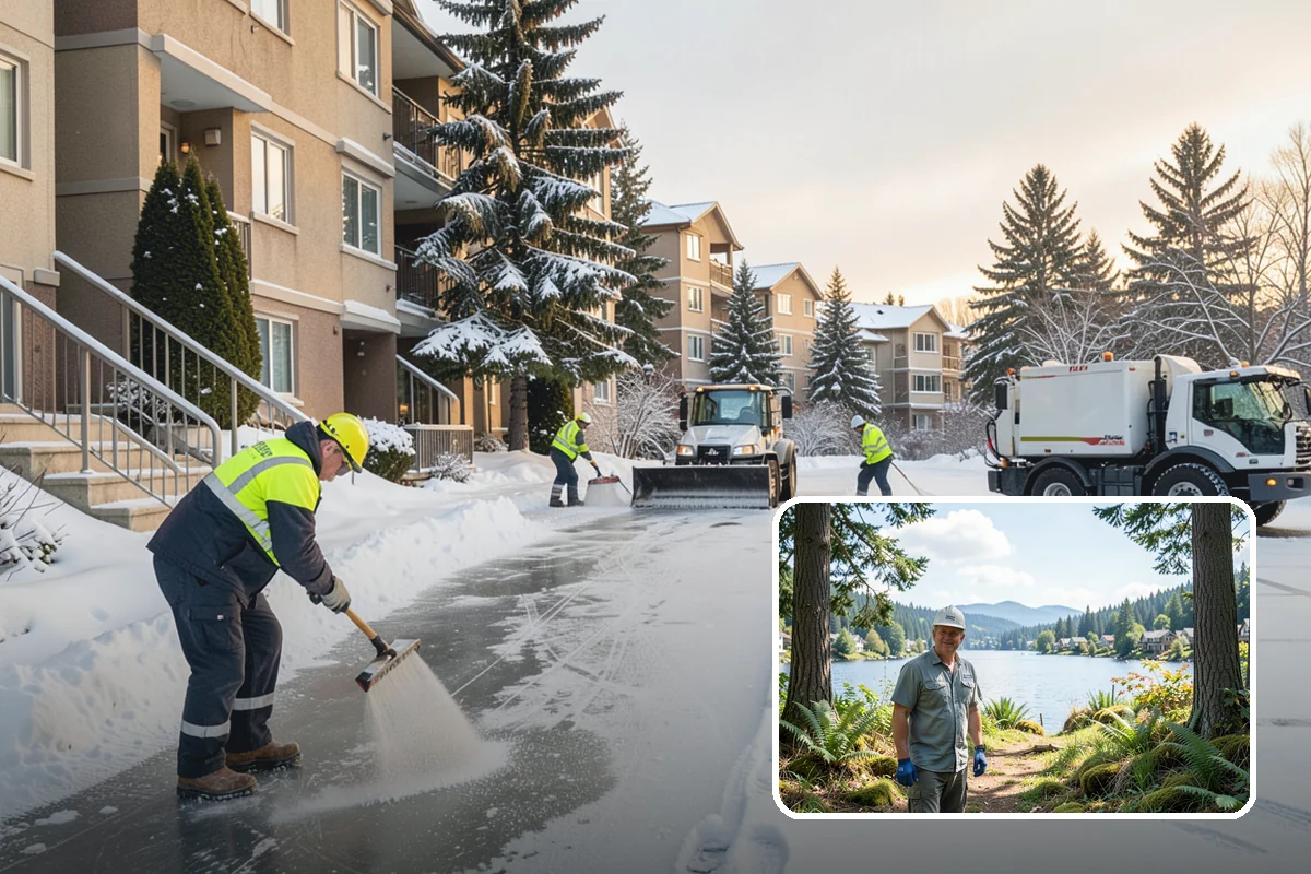 Shopping Center Snow Hauling in Milton, King County, WA - Reclaims parking stalls lost to pushed snow piles