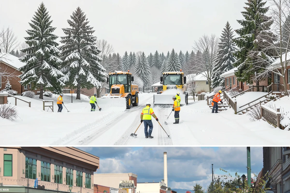 Shopping Center Snow Hauling in Monroe, Snohomish County, WA - Hauling becomes necessary after successive snow events or when thaw-refreeze cycles turn piles into ice mounds that won't melt on...