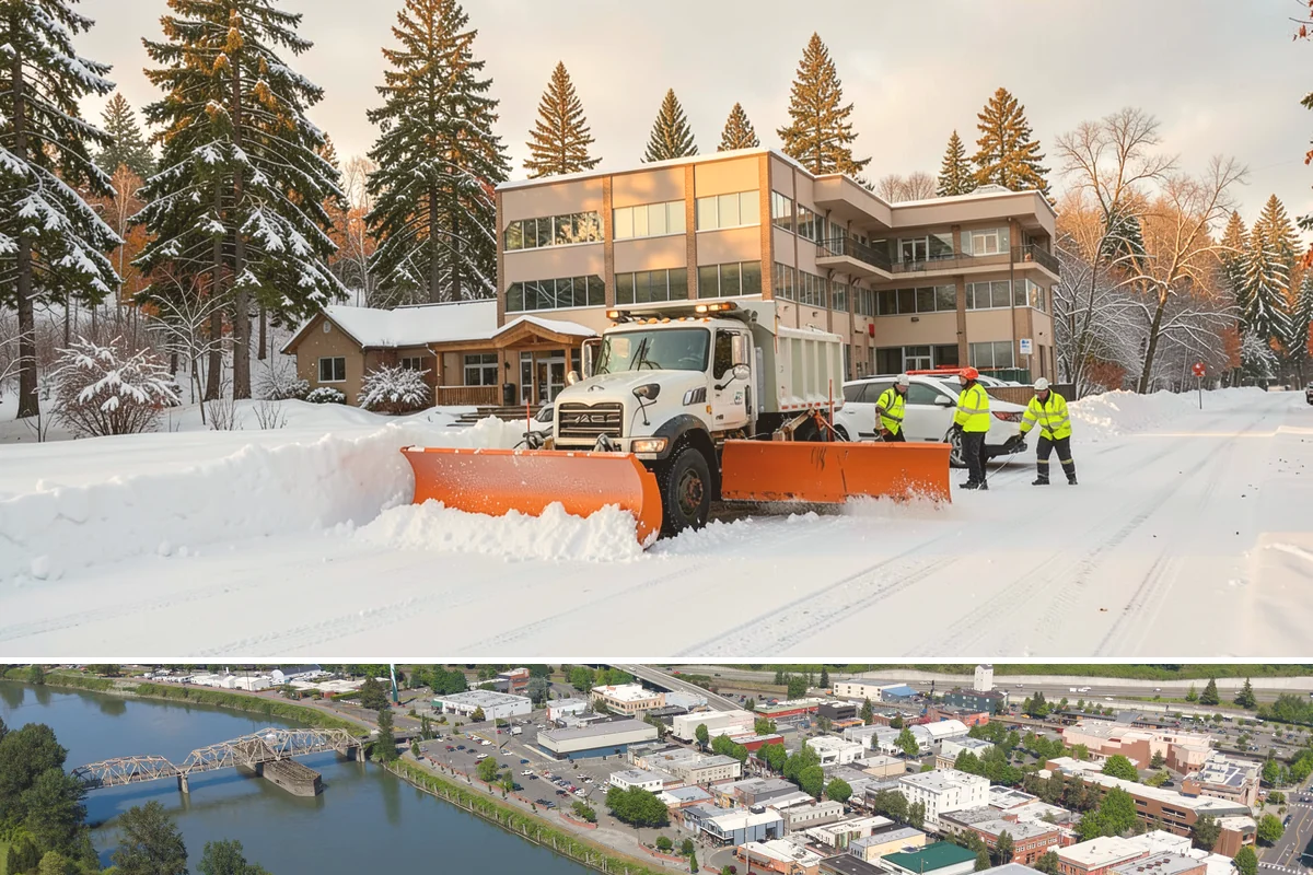 Shopping Center Snow Hauling in Mount Vernon, Skagit County, WA - Hauling becomes necessary after successive snow events or when thaw-refreeze cycles turn piles into ice mounds that won't melt on...