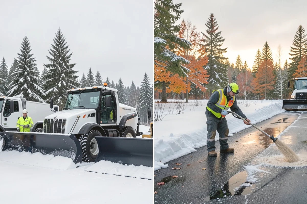 Shopping Center Snow Hauling in Mountlake Terrace, Snohomish County, WA - We assess pile locations and the parking they're blocking