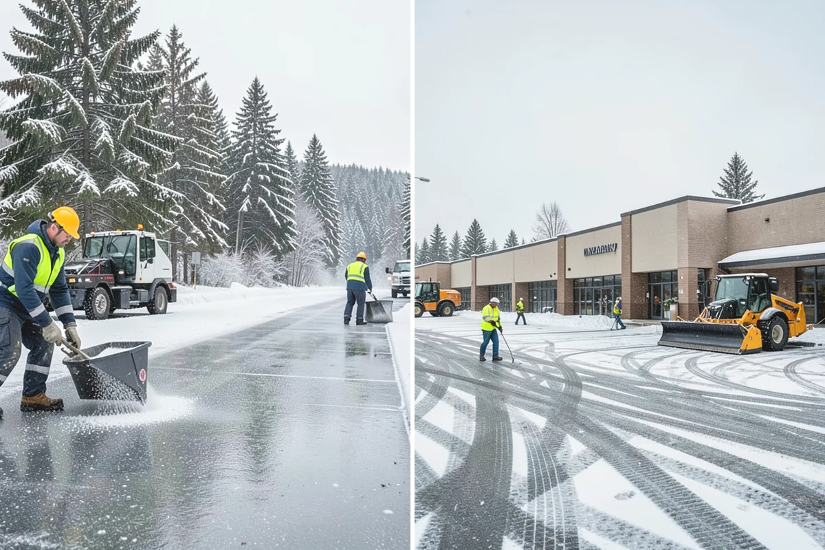 Shopping Center Snow Hauling in Mukilteo, Snohomish County, WA - We assess pile locations and the parking they're blocking