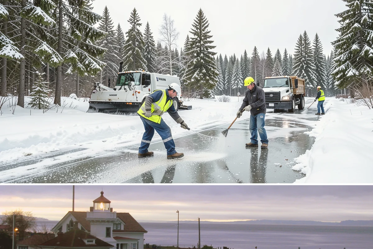 Shopping Center Snow Hauling in Mukilteo, Snohomish County, WA - Hauling becomes necessary after successive snow events or when thaw-refreeze cycles turn piles into ice mounds that won't melt on...