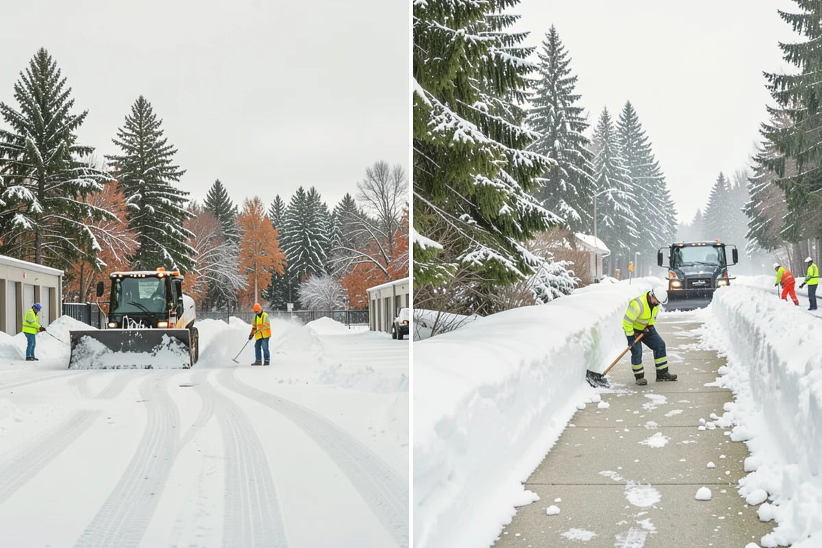 Shopping Center Snow Hauling in Newcastle, King County, WA - We assess pile locations and the parking they're blocking