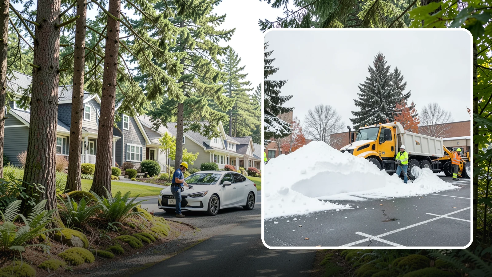 Shopping Center Snow Hauling in Normandy Park, King County, WA - We haul accumulated snow off shopping centers when piles start consuming the parking and sightlines customers need.