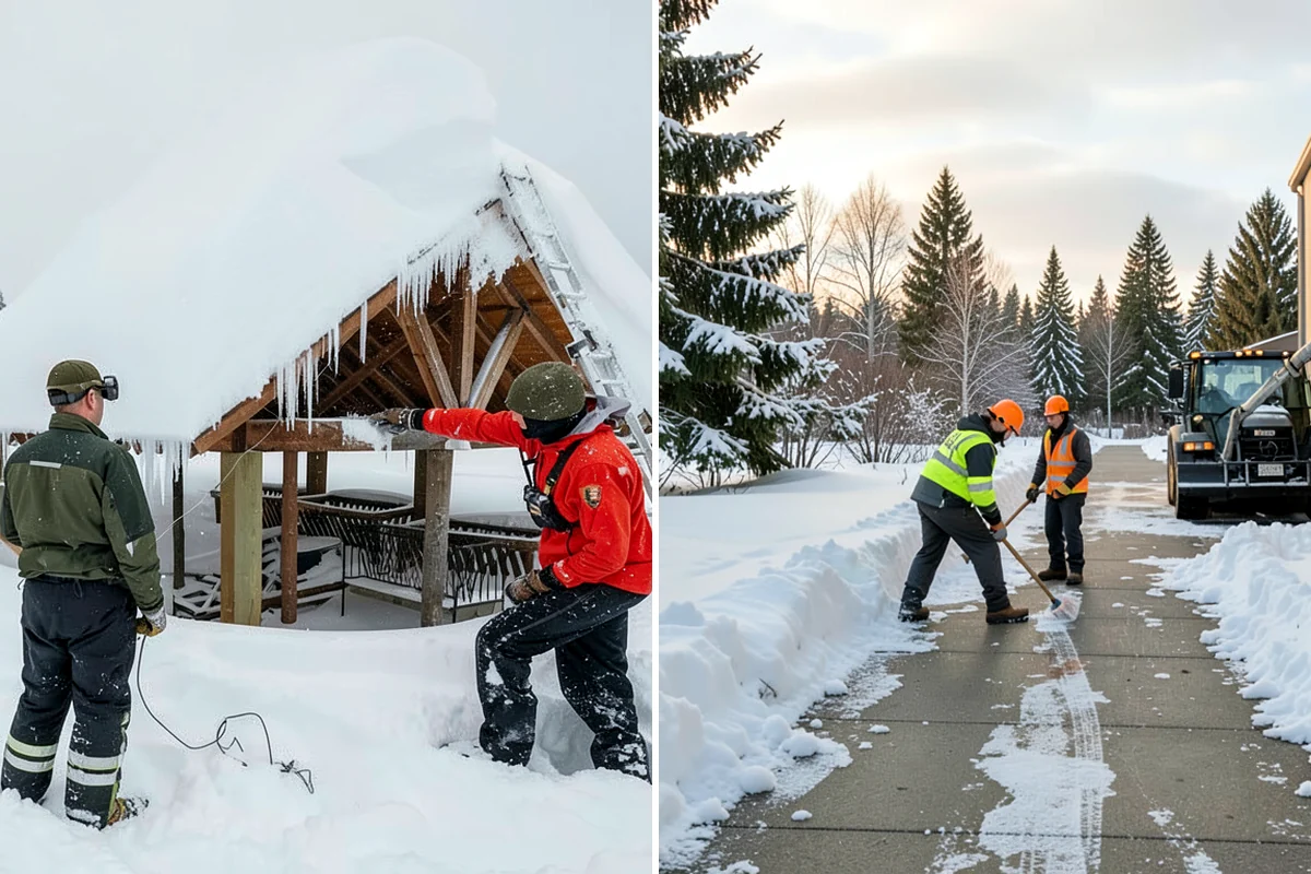 Shopping Center Snow Hauling in Normandy Park, King County, WA - We assess pile locations and the parking they're blocking
