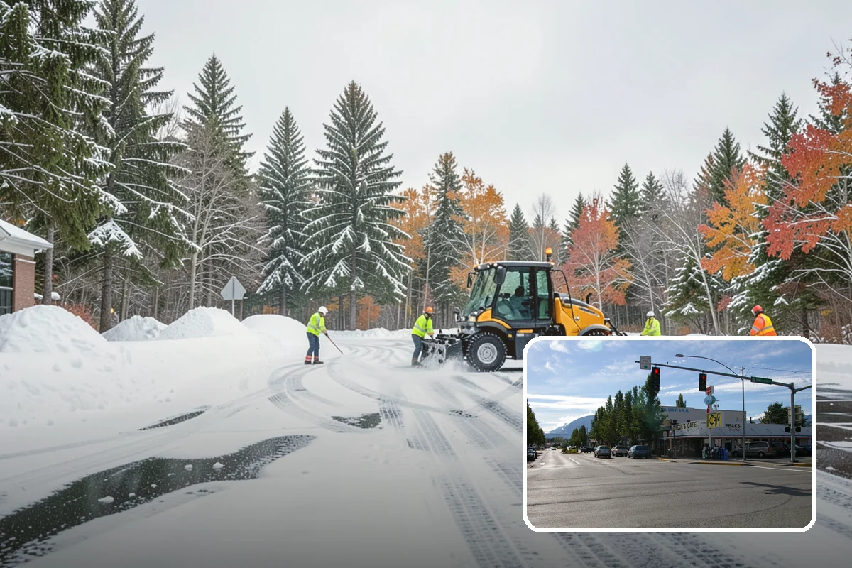 Shopping Center Snow Hauling in North Bend, King County, WA - Reclaims parking stalls lost to pushed snow piles