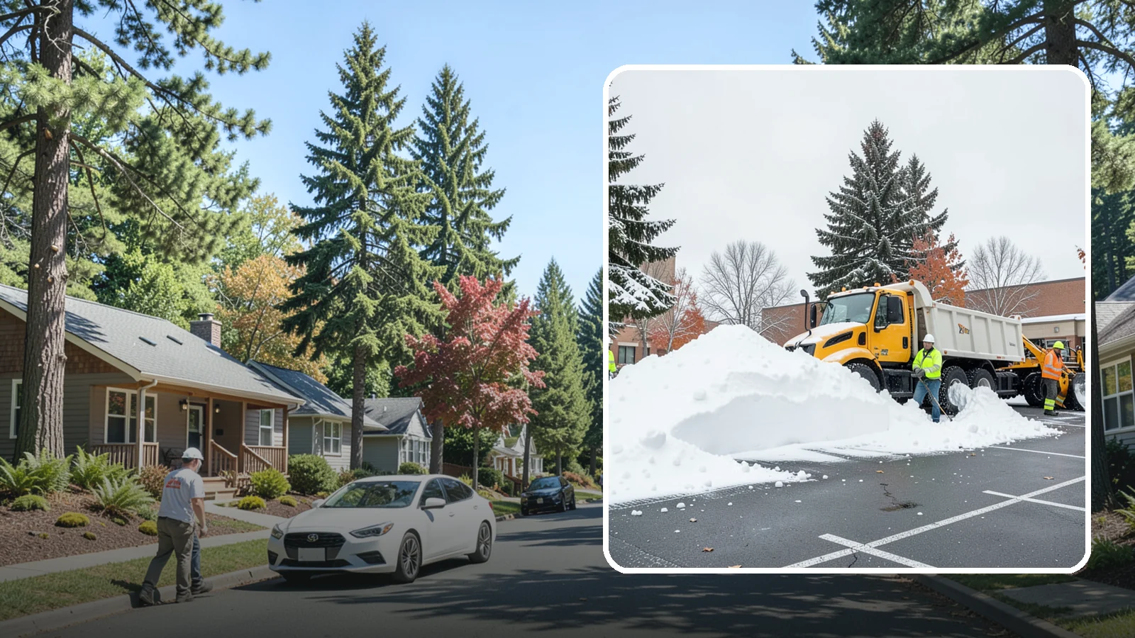 Shopping Center Snow Hauling in Orting, Pierce County, WA - We haul accumulated snow off shopping centers when piles start consuming the parking and sightlines customers need.