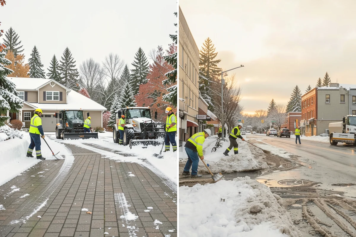 Shopping Center Snow Hauling in Orting, Pierce County, WA - We assess pile locations and the parking they're blocking