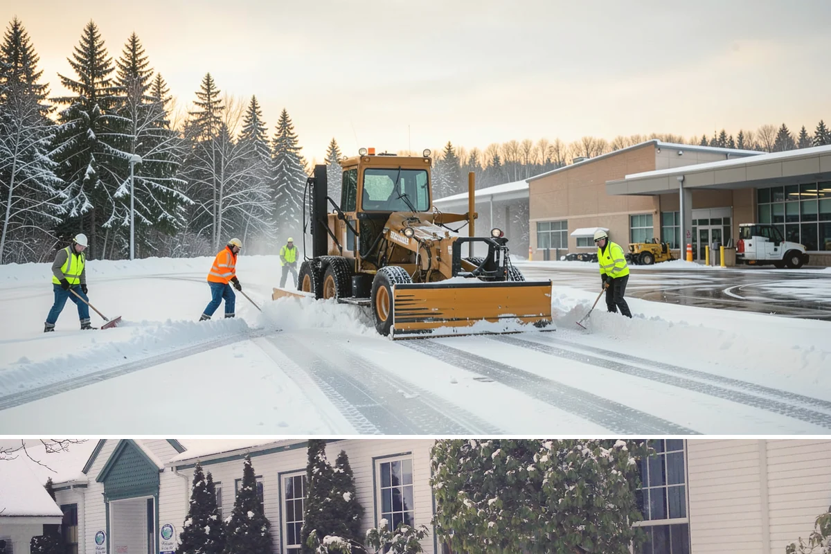 Shopping Center Snow Hauling in Pacific, King County, WA - Hauling becomes necessary after successive snow events or when thaw-refreeze cycles turn piles into ice mounds that won't melt on...