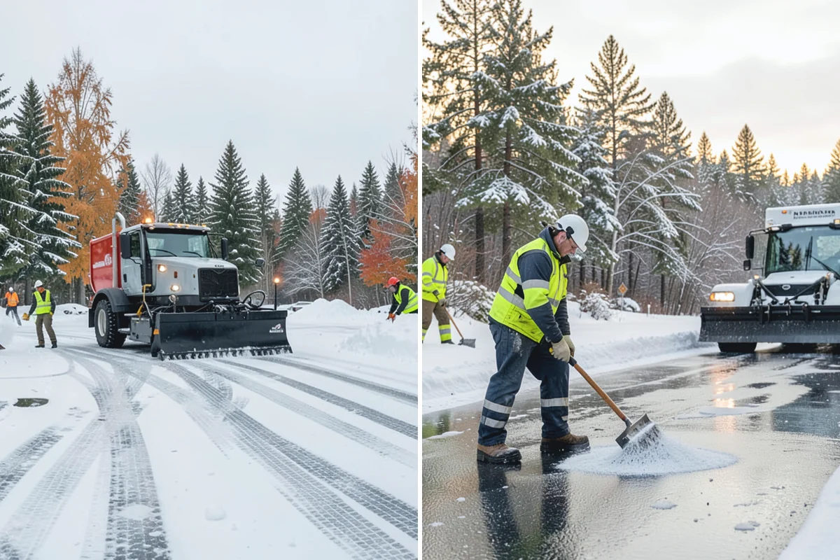 Shopping Center Snow Hauling in Redmond, King County, WA - We assess pile locations and the parking they're blocking
