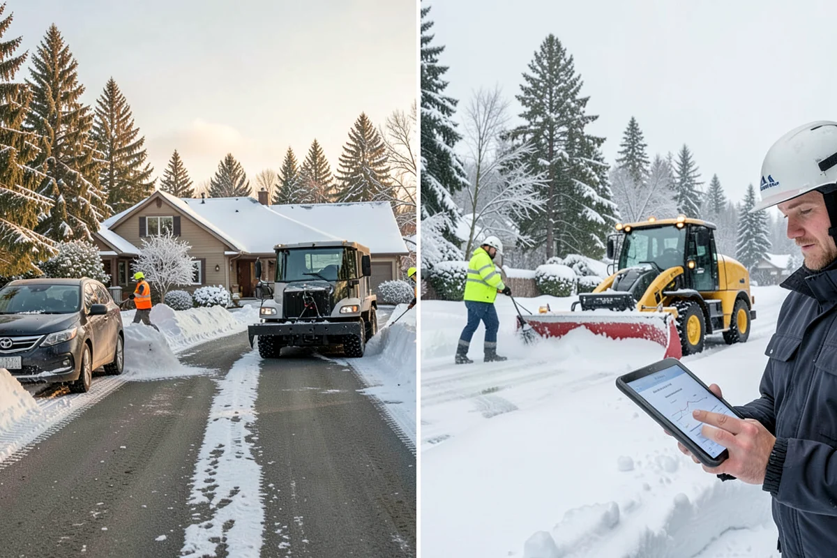 Shopping Center Snow Hauling in SeaTac, King County, WA - We assess pile locations and the parking they're blocking