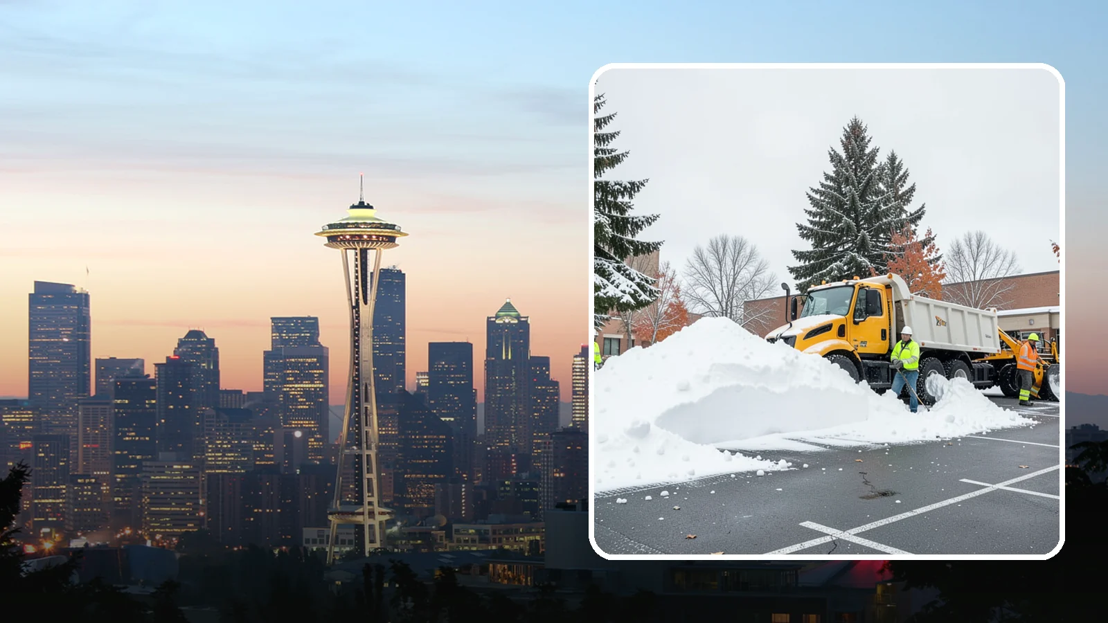 Shopping Center Snow Hauling in Seattle, King County, WA - We haul accumulated snow off shopping centers when piles start consuming the parking and sightlines customers need.