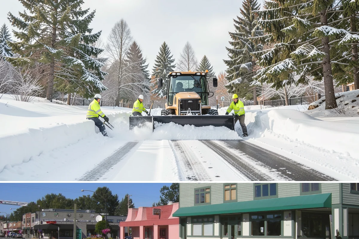 Shopping Center Snow Hauling in Snoqualmie, King County, WA - Hauling becomes necessary after successive snow events or when thaw-refreeze cycles turn piles into ice mounds that won't melt on...