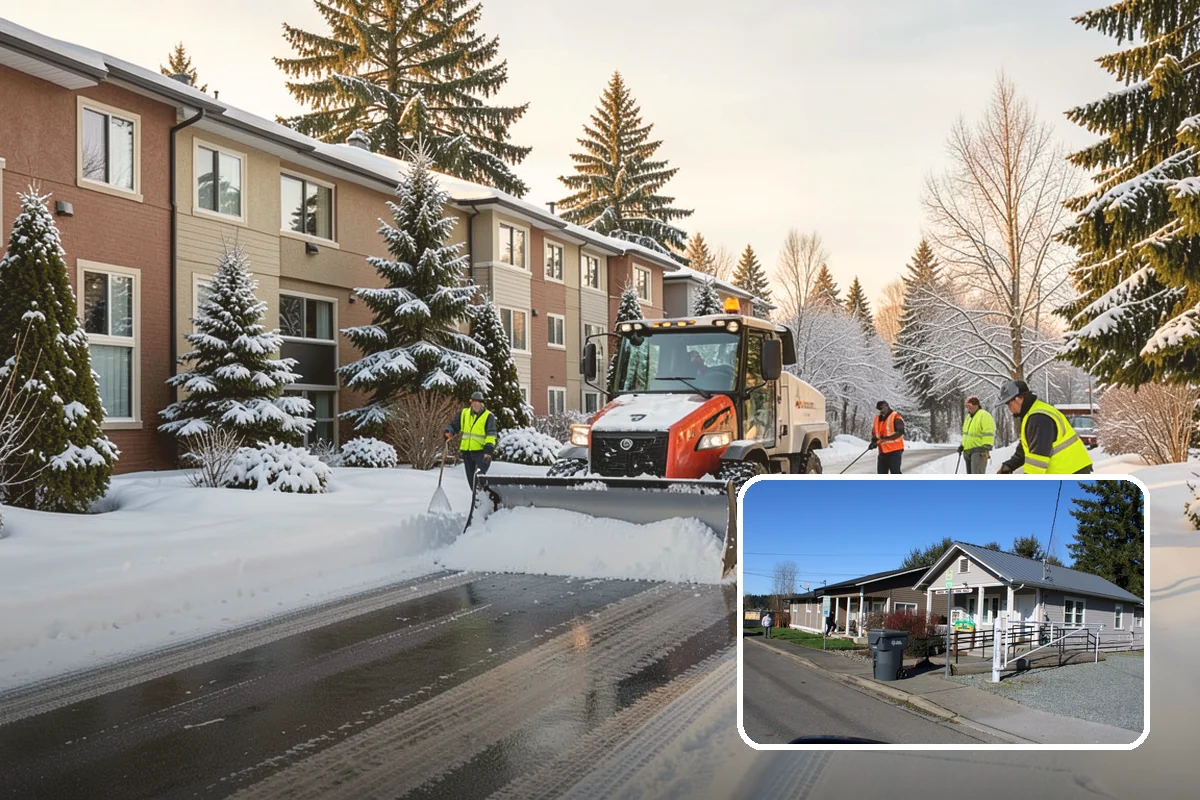 Shopping Center Snow Hauling in South Prairie, Pierce County, WA - Reclaims parking stalls lost to pushed snow piles