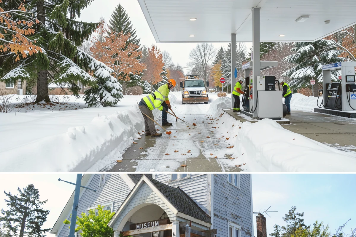 Shopping Center Snow Hauling in Steilacoom, Pierce County, WA - Hauling becomes necessary after successive snow events or when thaw-refreeze cycles turn piles into ice mounds that won't melt on...
