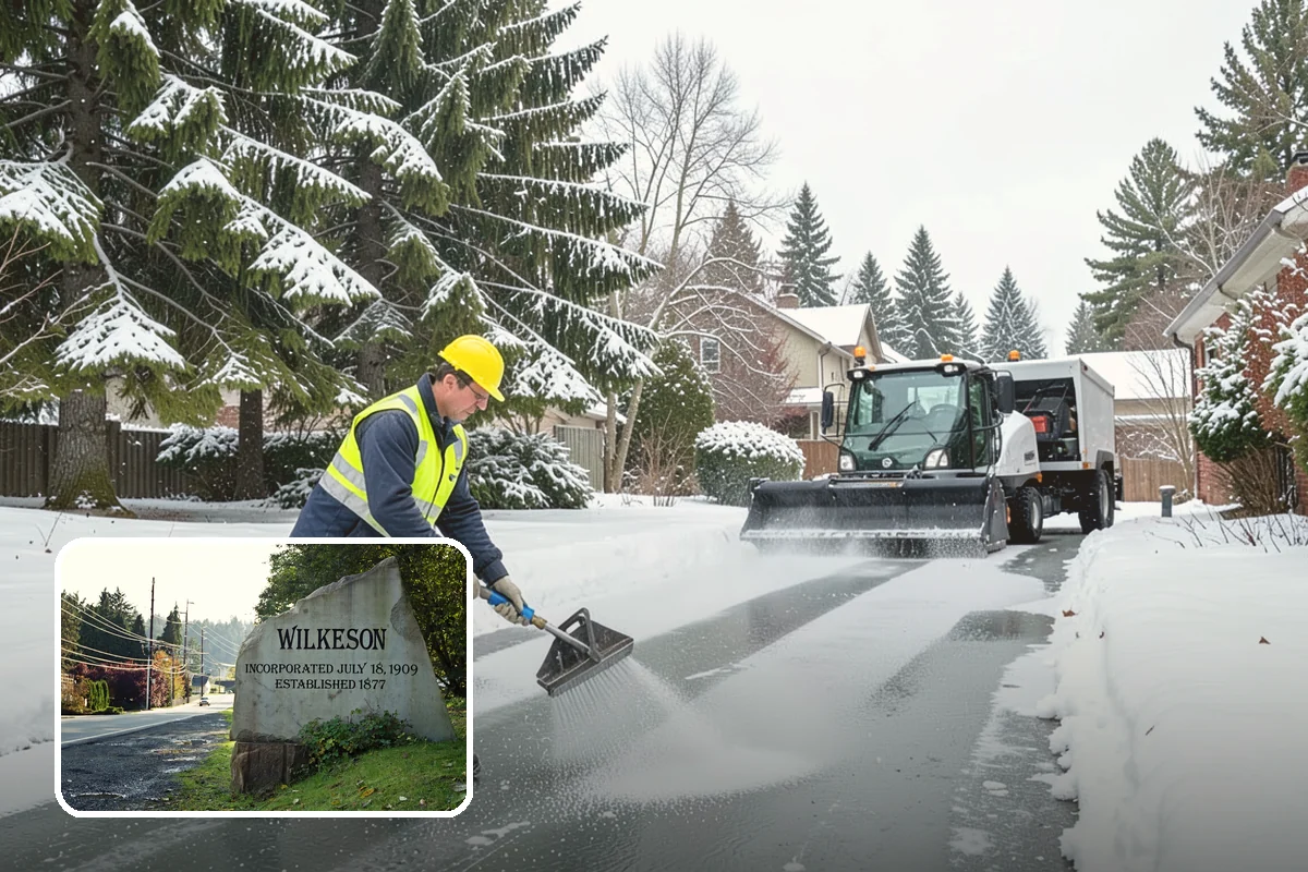 Shopping Center Snow Hauling in Wilkeson, Pierce County, WA - Reclaims parking stalls lost to pushed snow piles