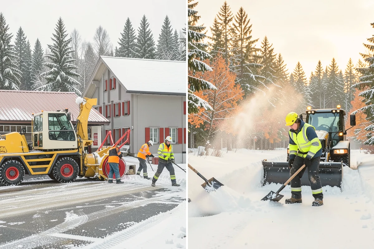 Shopping Center Snow Plowing in Algona, King County, WA - Map the lot, storefront aprons, and snow-storage islands with center management