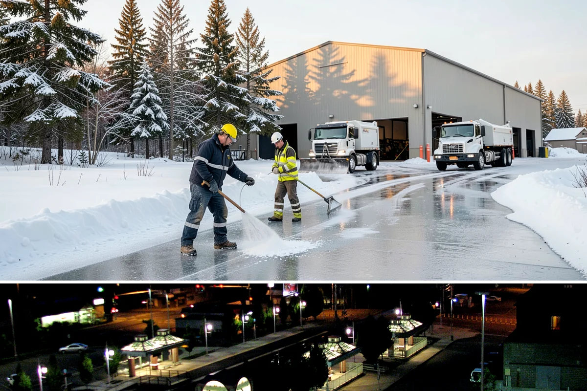 Shopping Center Snow Plowing in Auburn, King County, WA - Line up service before the holiday season so a storm never keeps shoppers from your tenants.