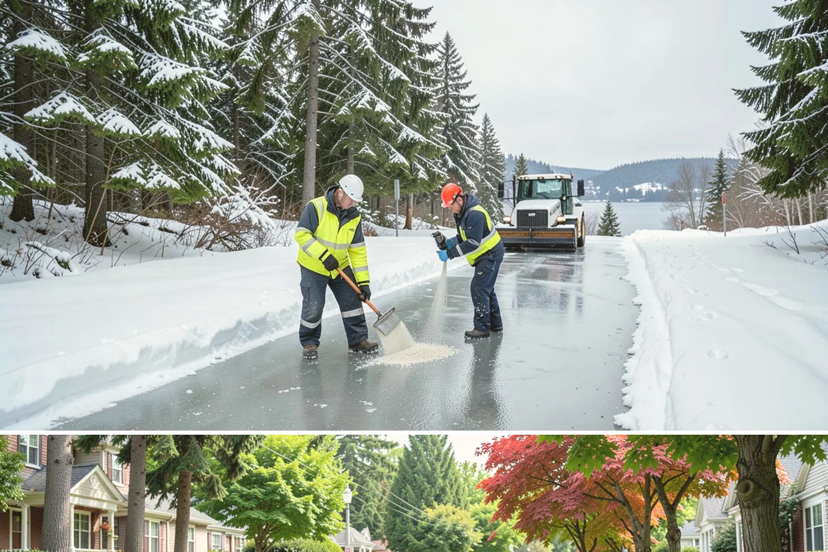 Shopping Center Snow Plowing in Beaux Arts Village, King County, WA - Line up service before the holiday season so a storm never keeps shoppers from your tenants.