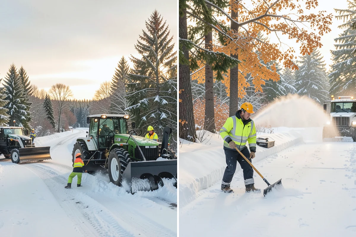 Shopping Center Snow Plowing in Buckley, Pierce County, WA - Map the lot, storefront aprons, and snow-storage islands with center management