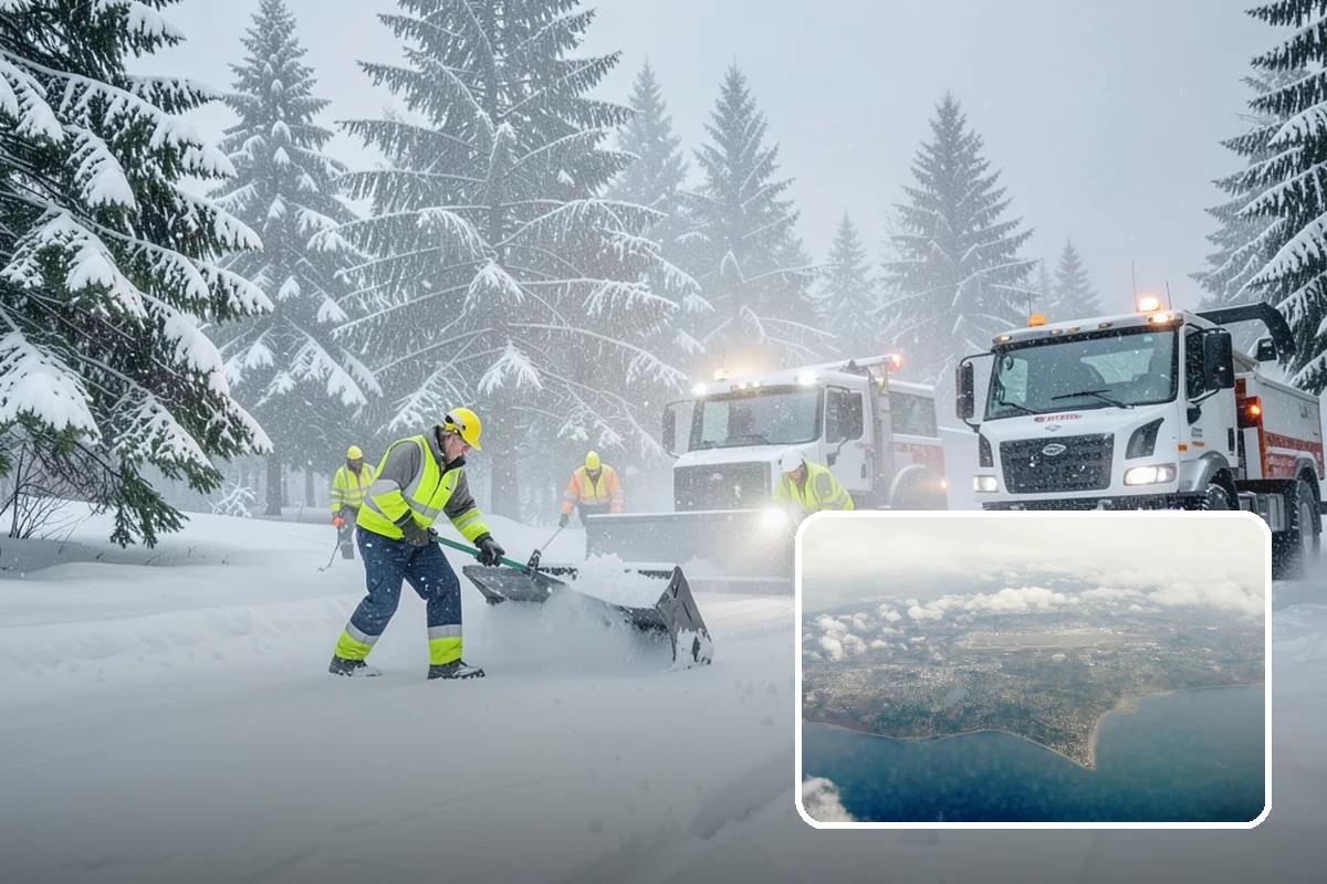 Shopping Center Snow Plowing in Burien, King County, WA - Large shared lot cleared for every tenant before open