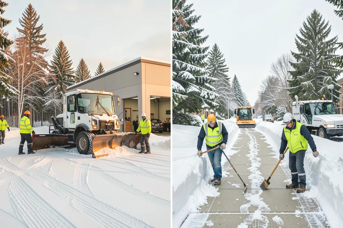 Shopping Center Snow Plowing in Burlington, Skagit County, WA - Map the lot, storefront aprons, and snow-storage islands with center management