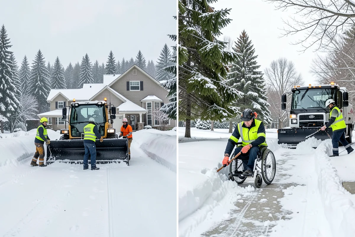 Shopping Center Snow Plowing in Clyde Hill, King County, WA - Map the lot, storefront aprons, and snow-storage islands with center management