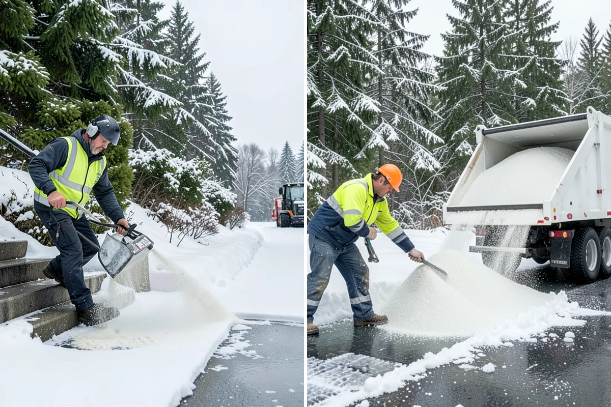 Shopping Center Snow Plowing in Concrete, Skagit County, WA - Map the lot, storefront aprons, and snow-storage islands with center management