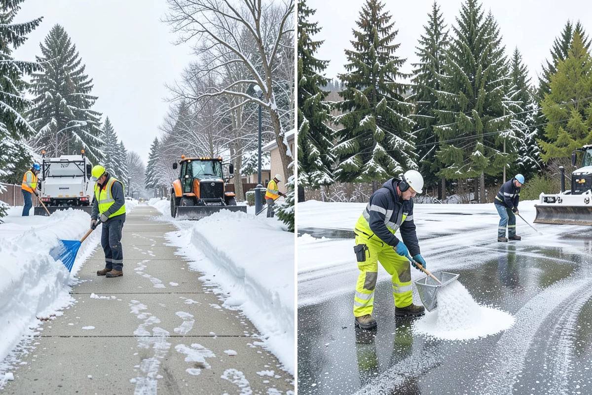 Shopping Center Snow Plowing in Des Moines, King County, WA - Map the lot, storefront aprons, and snow-storage islands with center management