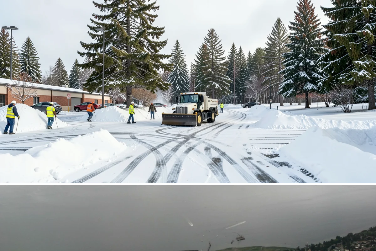 Shopping Center Snow Plowing in Des Moines, King County, WA - Line up service before the holiday season so a storm never keeps shoppers from your tenants.