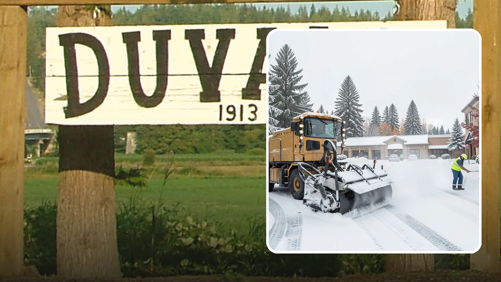 Shopping Center Snow Plowing in Duvall, King County, WA - We plow large shopping center lots and storefronts before open so every tenant's customers reach the doors.