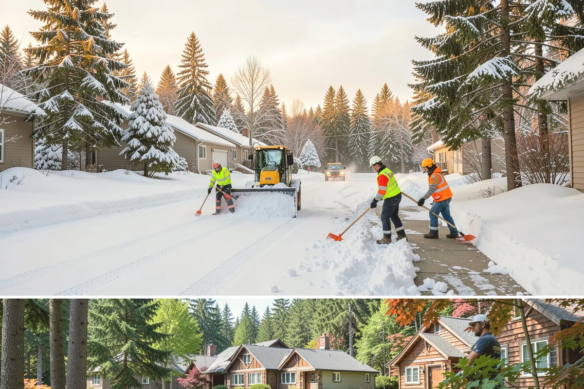 Shopping Center Snow Plowing in Edgewood, Pierce County, WA - Line up service before the holiday season so a storm never keeps shoppers from your tenants.