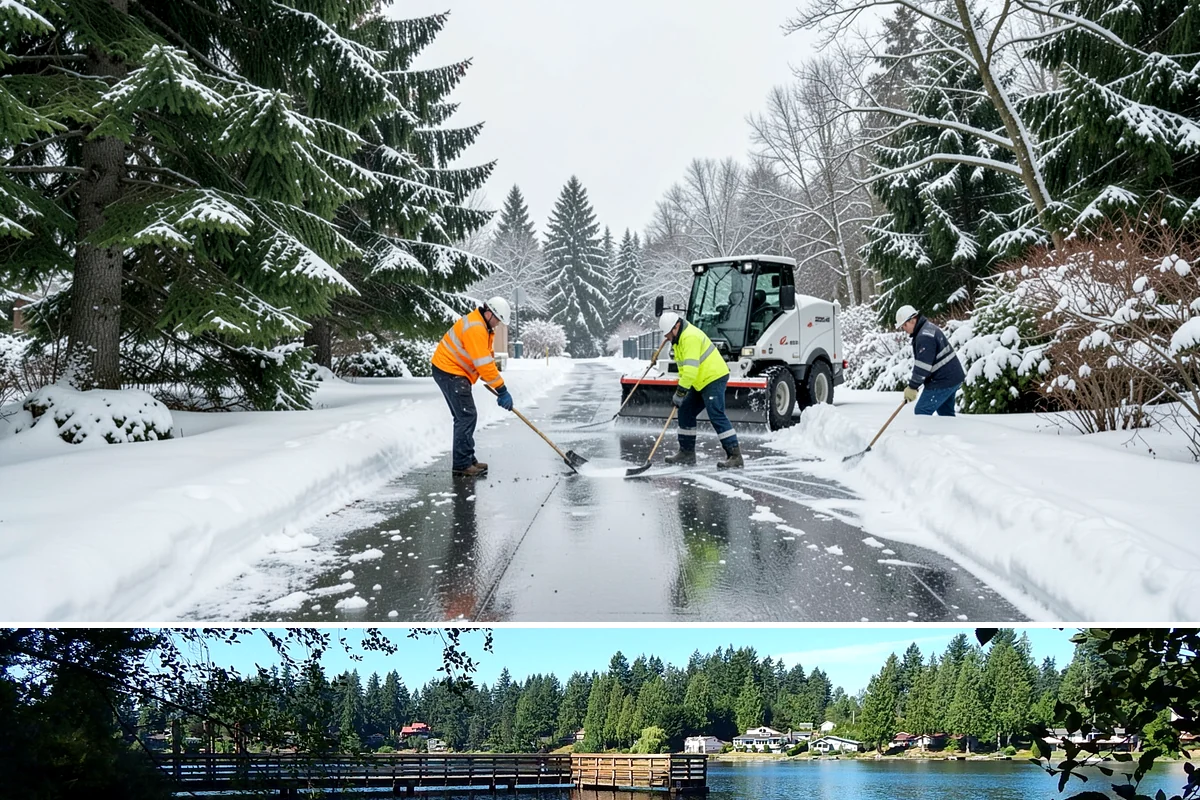 Shopping Center Snow Plowing in Federal Way, King County, WA - Line up service before the holiday season so a storm never keeps shoppers from your tenants.