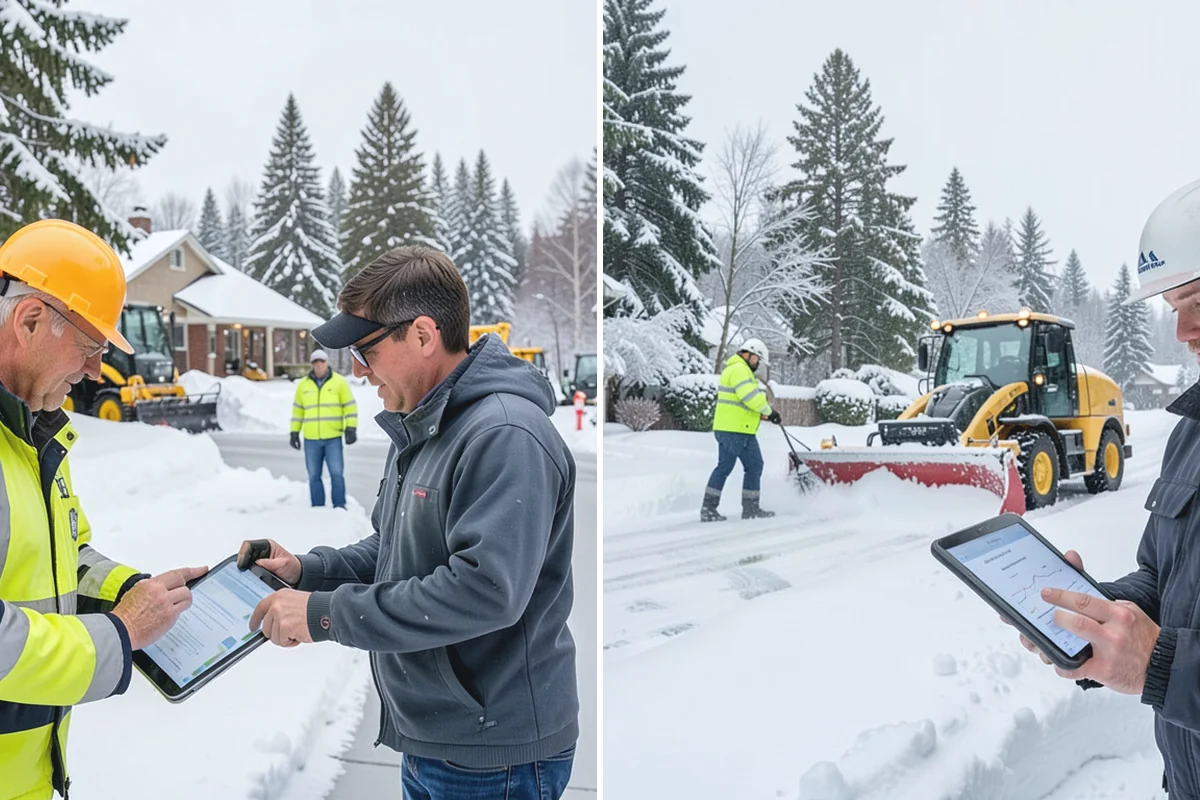 Shopping Center Snow Plowing in Hamilton, Skagit County, WA - Map the lot, storefront aprons, and snow-storage islands with center management