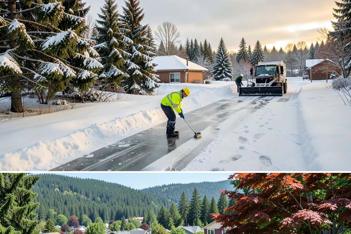 Shopping Center Snow Plowing in Index, Snohomish County, WA - Line up service before the holiday season so a storm never keeps shoppers from your tenants.