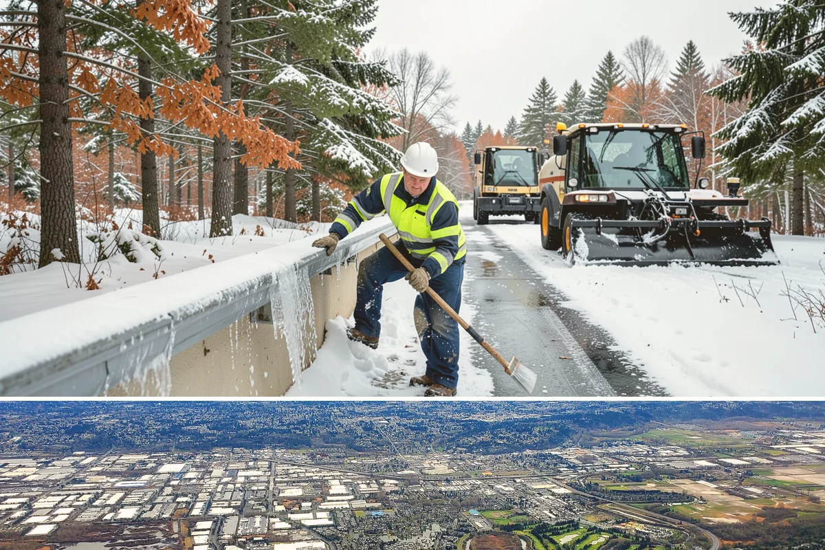 Shopping Center Snow Plowing in Kent, King County, WA - Line up service before the holiday season so a storm never keeps shoppers from your tenants.