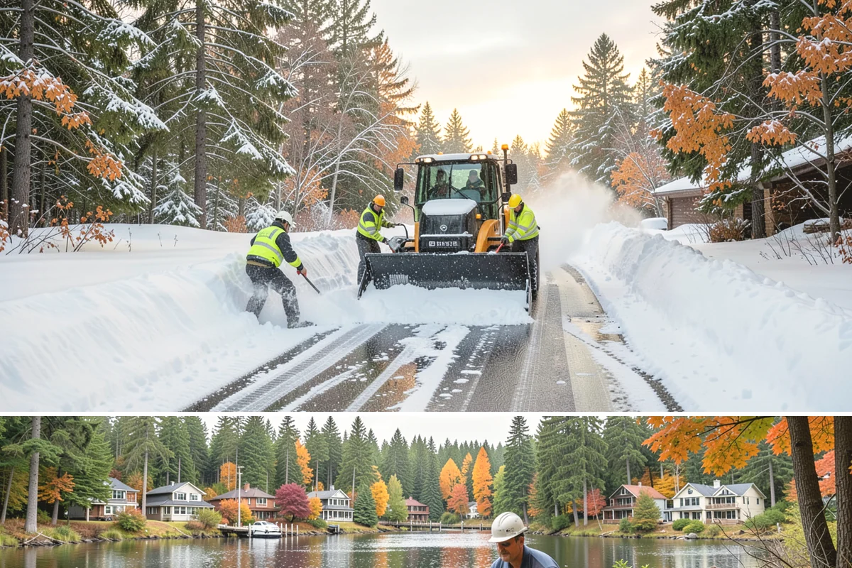Shopping Center Snow Plowing in La Conner, Skagit County, WA - Line up service before the holiday season so a storm never keeps shoppers from your tenants.