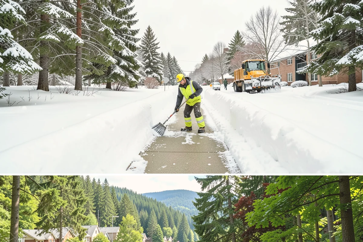 Shopping Center Snow Plowing in Lake Forest Park, King County, WA - Line up service before the holiday season so a storm never keeps shoppers from your tenants.
