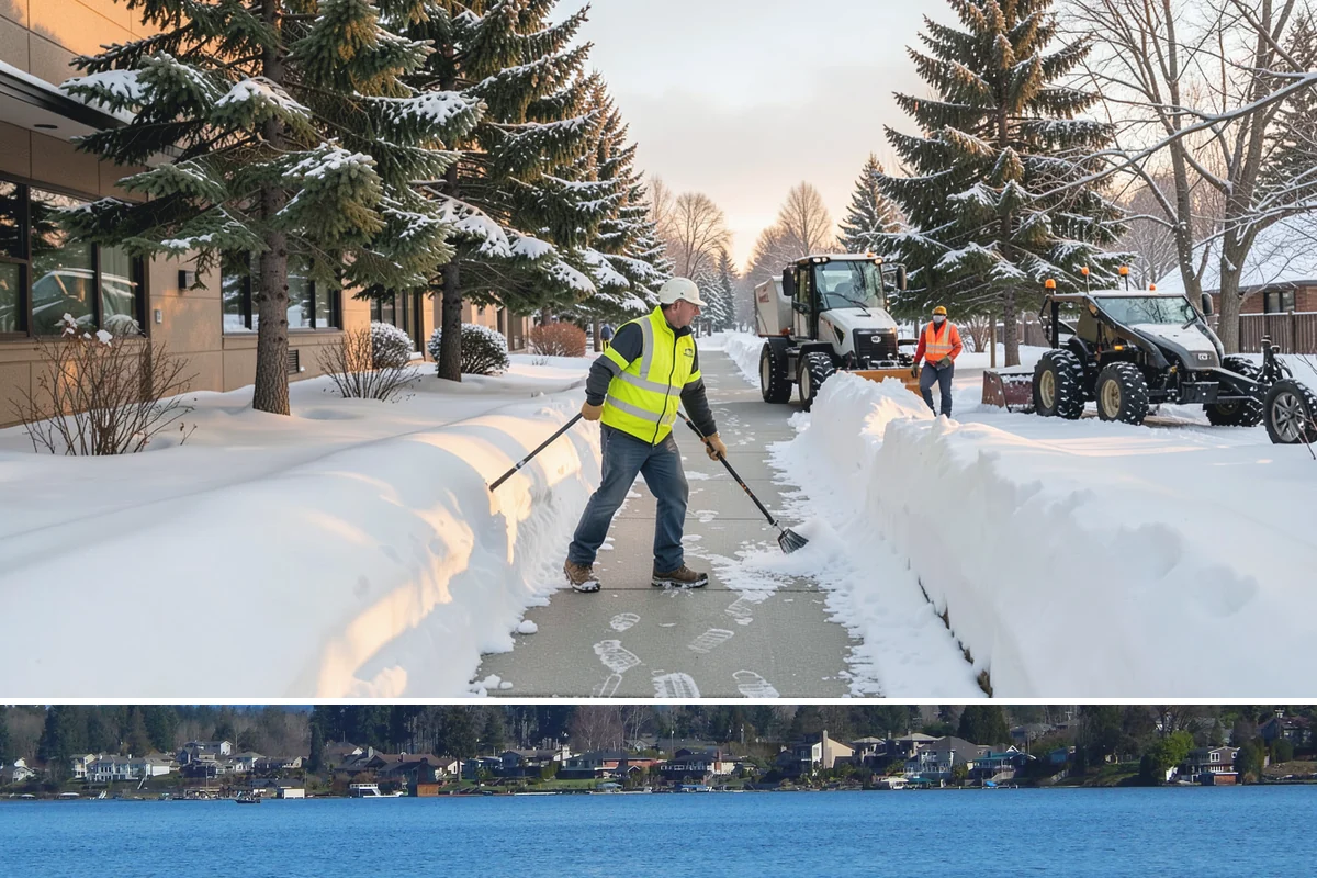 Shopping Center Snow Plowing in Lake Stevens, Snohomish County, WA - Line up service before the holiday season so a storm never keeps shoppers from your tenants.