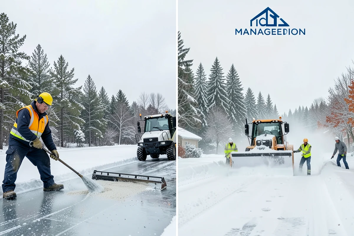 Shopping Center Snow Plowing in Lyman, Skagit County, WA - Map the lot, storefront aprons, and snow-storage islands with center management
